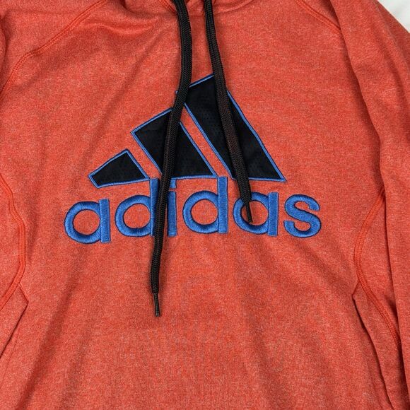 Adidas Ultimate Pullover Hoodie Sz Medium Bright Red Sweatshirt Kangaroo Pocket - Picture 4 of 15